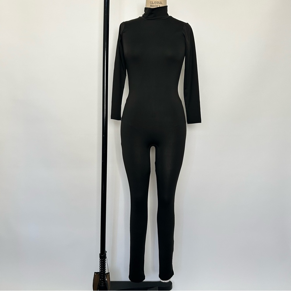 Elegant Black Long Sleeve Jumpsuit